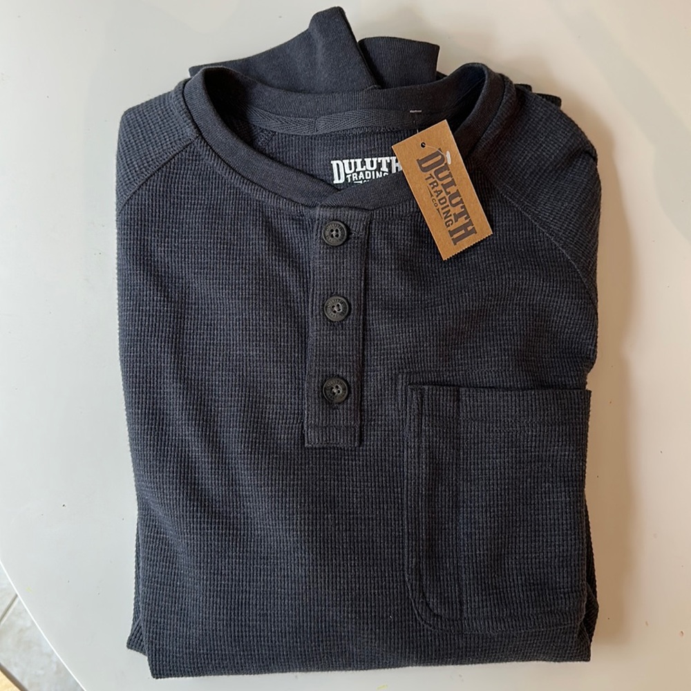 Duluth Trading Co mens burly thermal standard fit henley